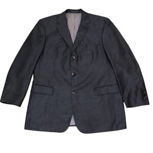 Hugo Boss Scorsese Blazer Size 44R Gray Virgin Wool Linen Blend